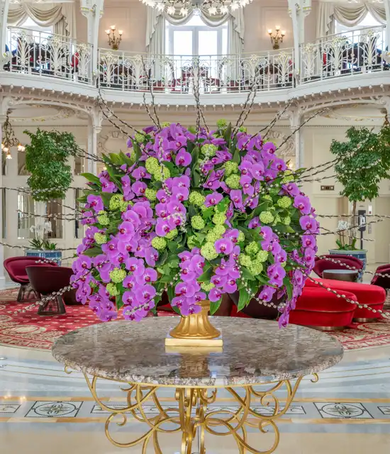 Bouquet de fleurs Lobby Hôtel Hermitage Monte-Carlo