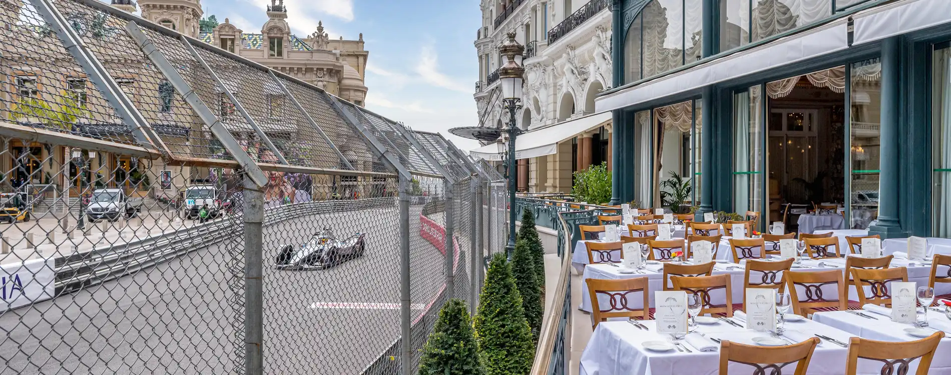 Enjoy the Monaco Grand Prix from the restaurants at the Hôtel de