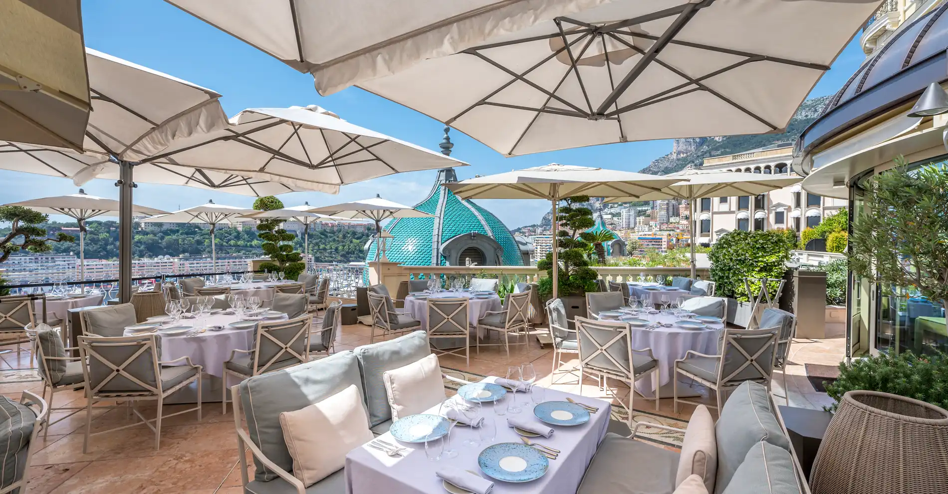 Vue depuis Terrasse Pavyllon Hôtel Hermitage